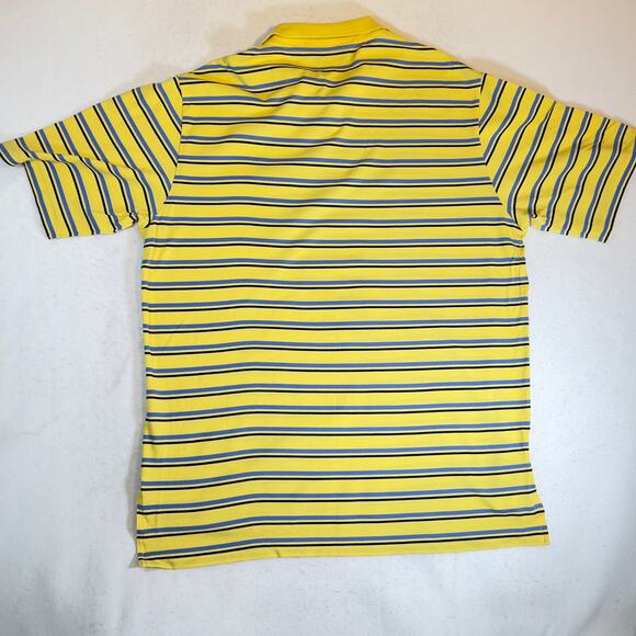 Polo Golf 100% Pima Cotton Polo Shirt Men Large Yellow Blue Stripe Short Sleeve - Picture 7 of 8